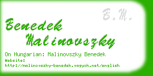 benedek malinovszky business card